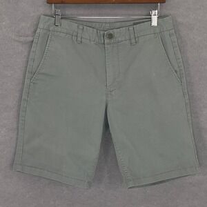 Bonobos Mens Shorts‎ Size 31 Olive Green Casual Chino Flat Front 9 Inch Inseam
